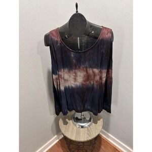 American Eagle Soft & Sexy Large Tie Dye Long Sleeve Cold Shoulder